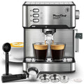 20 Bar Espresso Machine 950W – Stainless Steel Espresso & Cappuccino Latte Maker with Steam Wand Milk Frother, 49.03oz Water Tank, ESE Pod Filter, Home Barista Coffee Machine – Black, Pressure Gauge