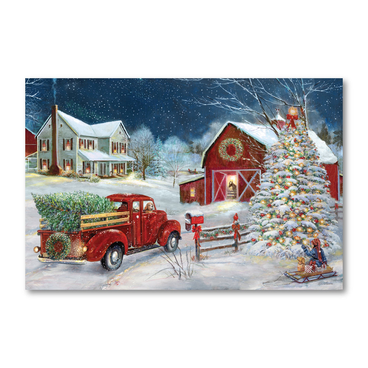 Christmas Gathering Gallery-Wrapped Canvas Wall Art