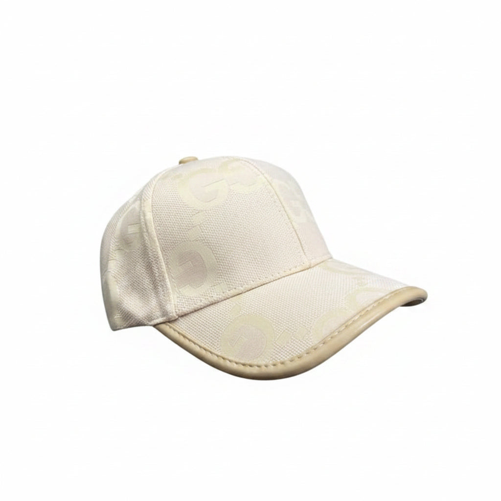 Cream Monogram Canvas Baseball Cap