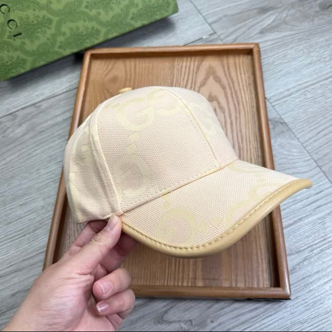 Cream Monogram Canvas Baseball Cap