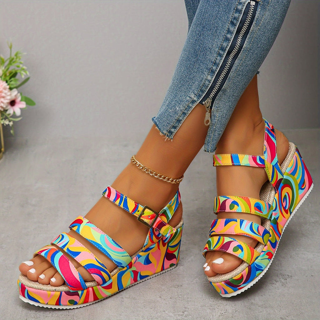 Vanessa | Stylishe Plateausandalen mit Knöchelriemen