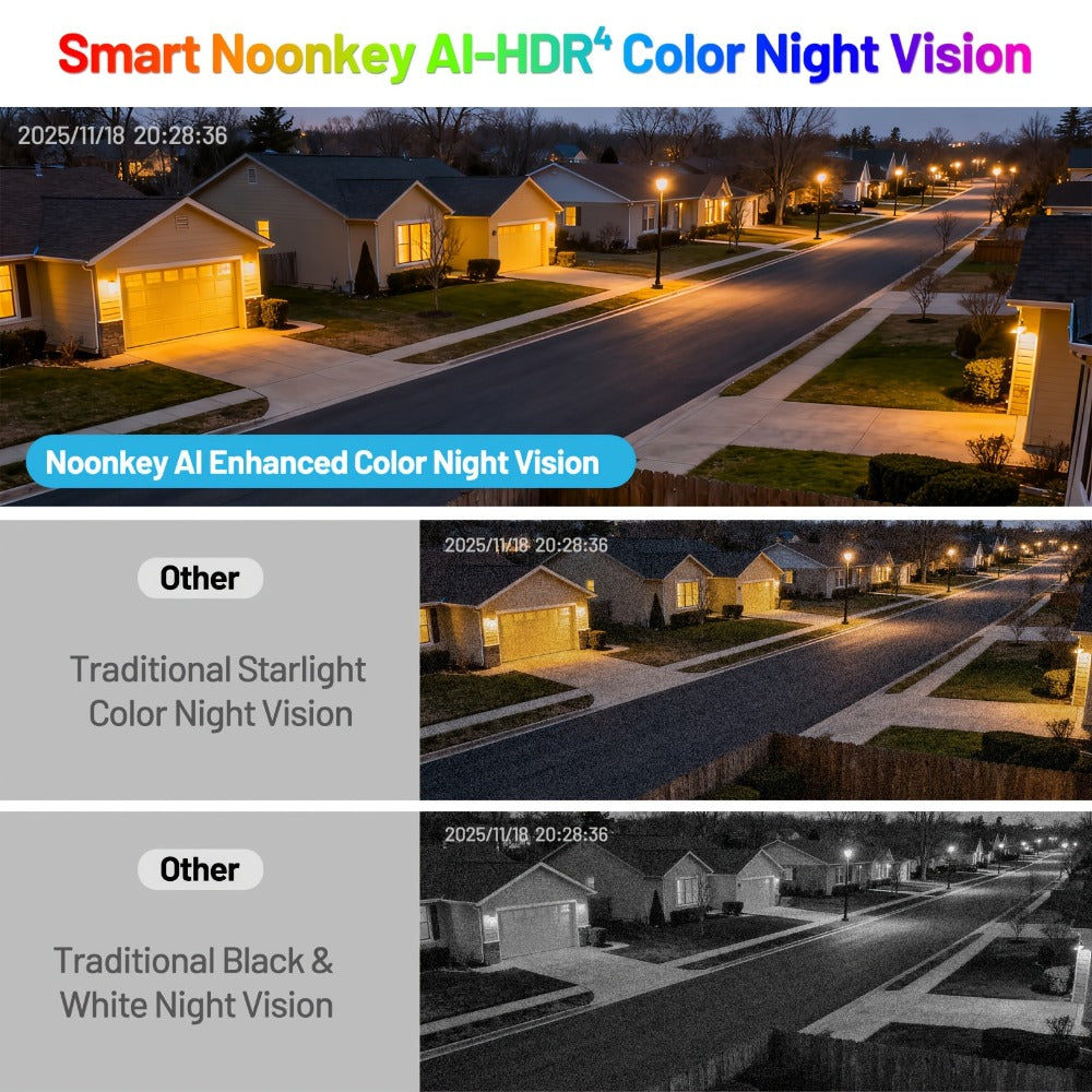 Security Camera 3MP Window Two-Pack with Color Night Vision, Peel-and-Stick Mount and Person or Pet Detection