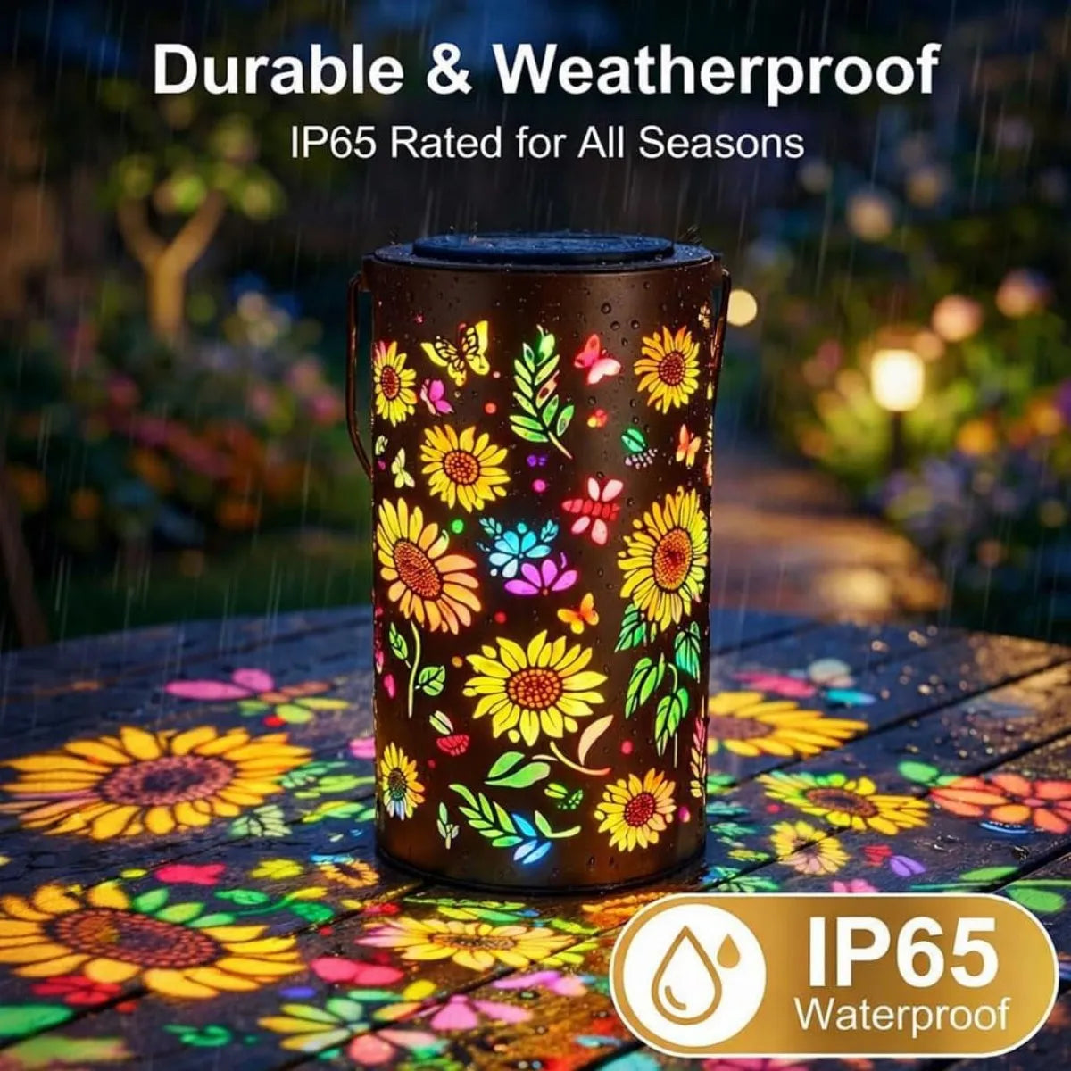 Sunflower Butterfly Hollow Solar Lantern