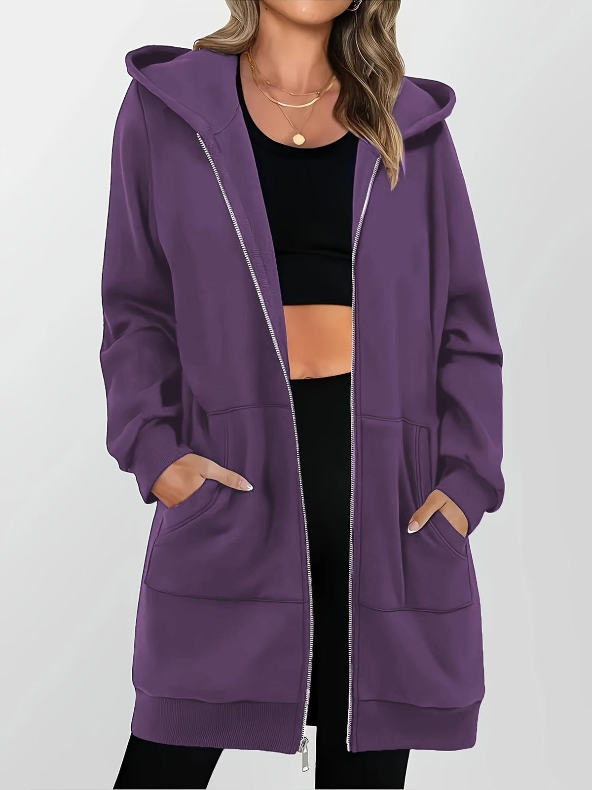 Sloane | Longline Hooded Zip Jacket