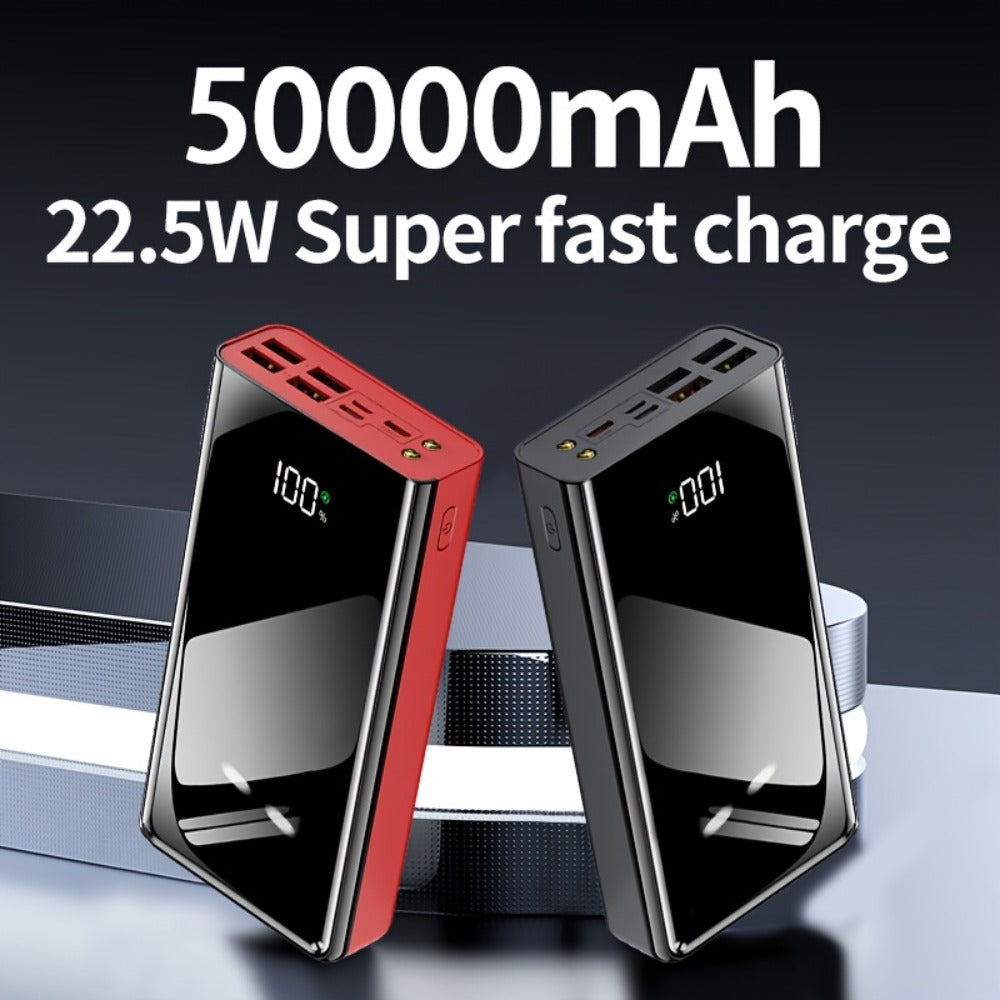 Power Bank 50000mAh 22.5W with Dual Input and Output Ports, Digital Display and LED Flashlight