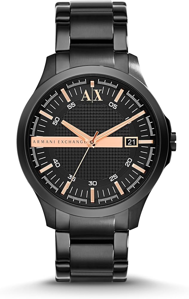 Armani Exchange Hampton AX2150 Herren-Chronograph – Schwarzes Zifferblatt mit schwarzem Edelstahlarmband