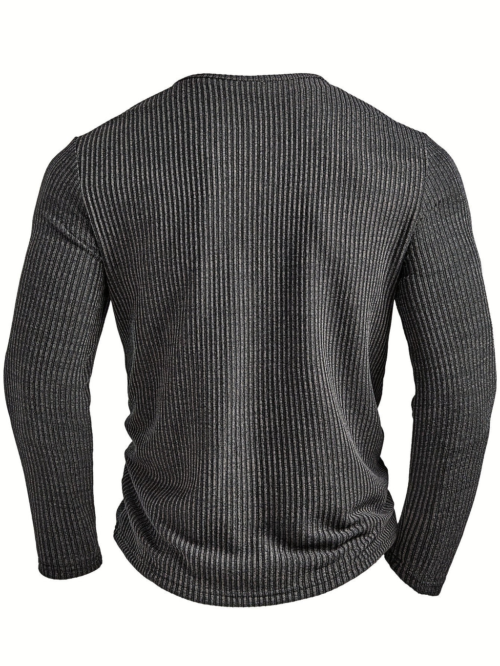 Malcolm | Geripptes Langarm-Henley-Shirt