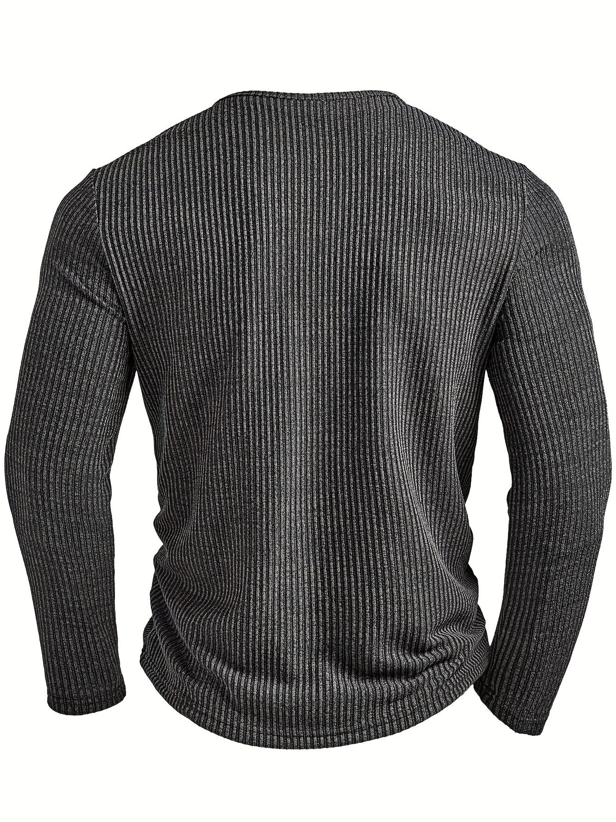 Malcolm | Geripptes Langarm-Henley-Shirt