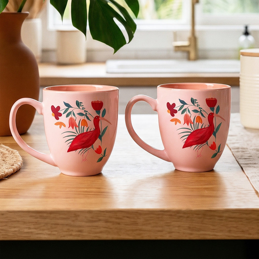 Tropical Bird - 2 Piece Ceramic Mug Set