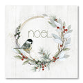 White Noel Wreath Gallery-Wrapped Canvas Wall Art