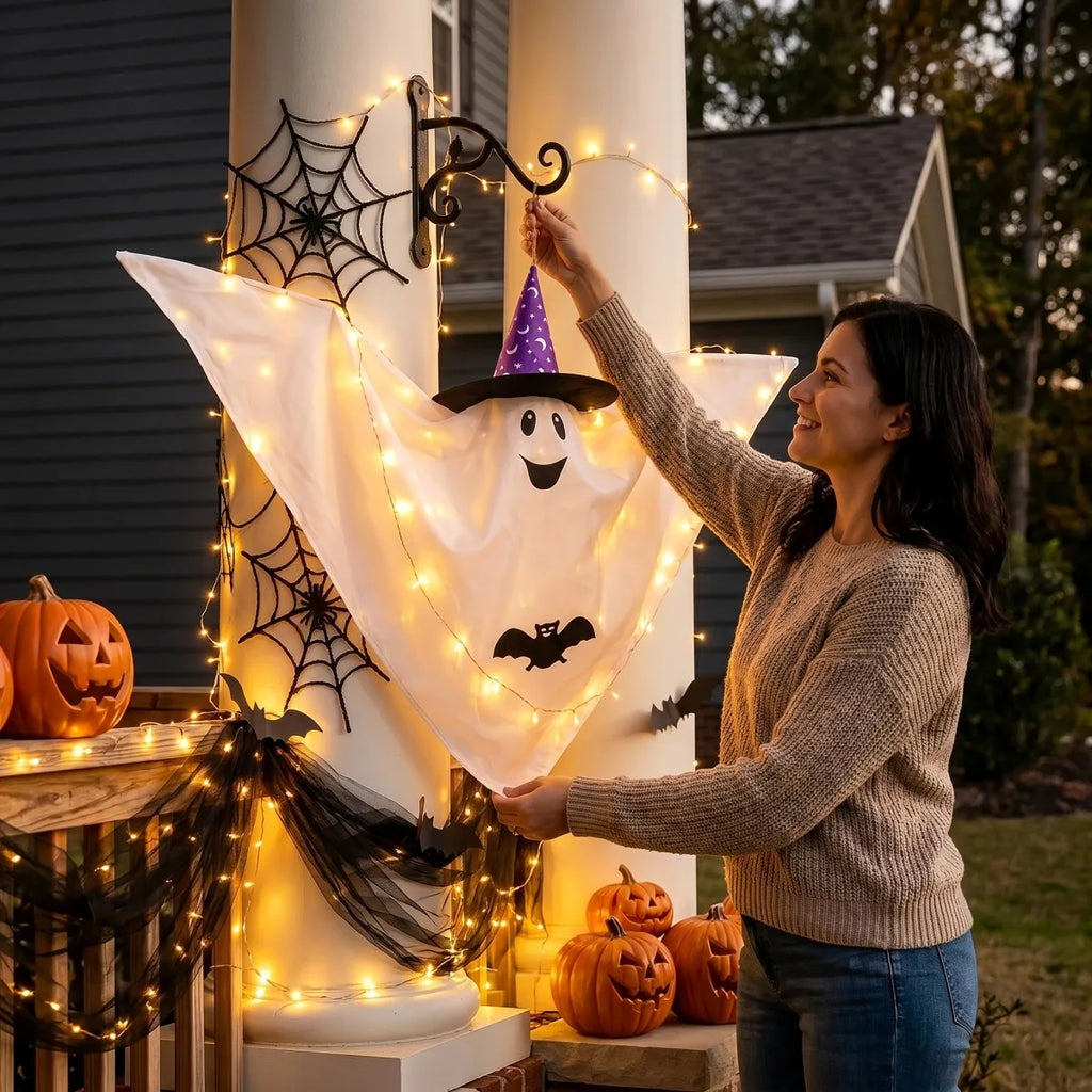 Light up Hanging Ghost Halloween Decor