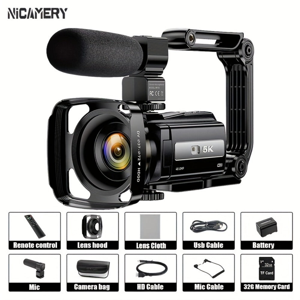 5K 30FPS Vlog Camera 48MP UHD WiFi with 16x Digital Zoom, IR Night Vision for an Everyday Personal Care Routine