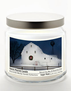 Christmas Night 12.8 Oz Candle Glass Jar with Brushed Silver Metal Lid
