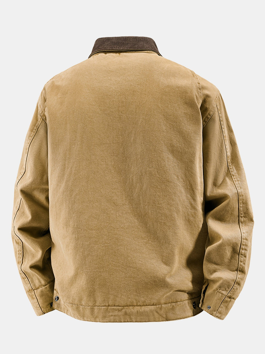 Washed Corduroy Collar Zip-Up Jacket