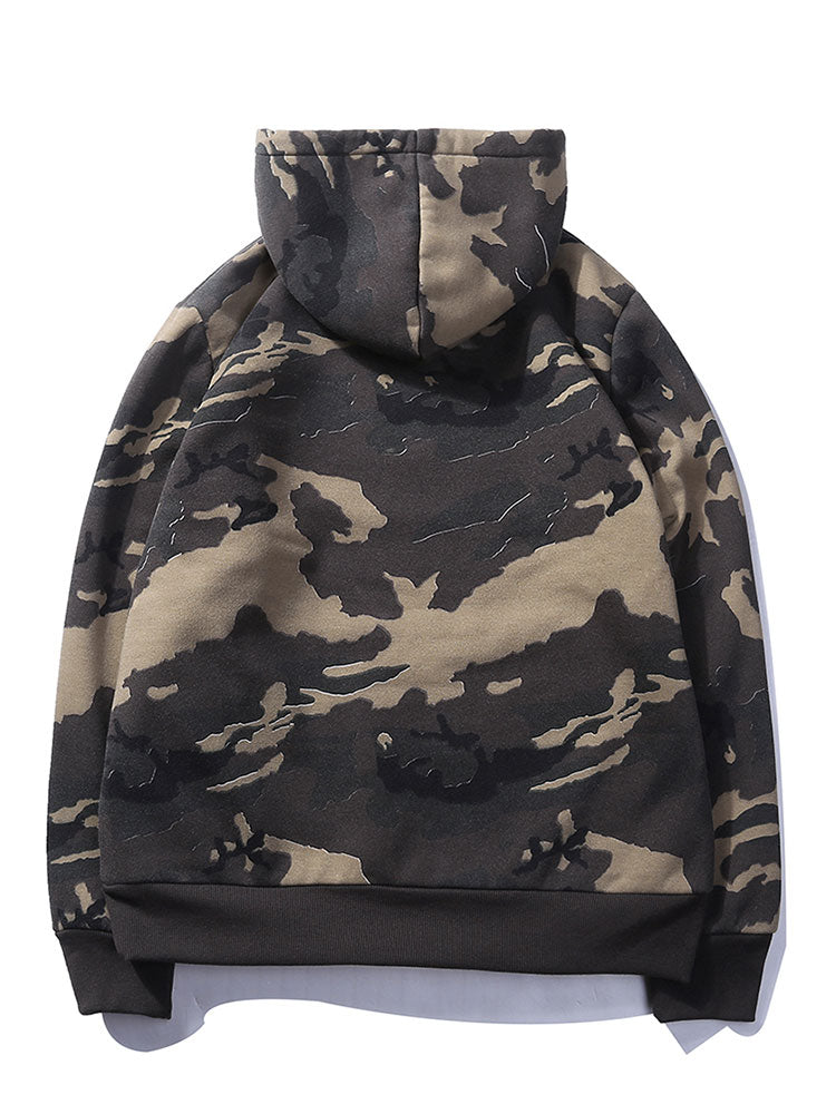 Kapuzenpullover mit Kordelzug und Camouflage-Muster