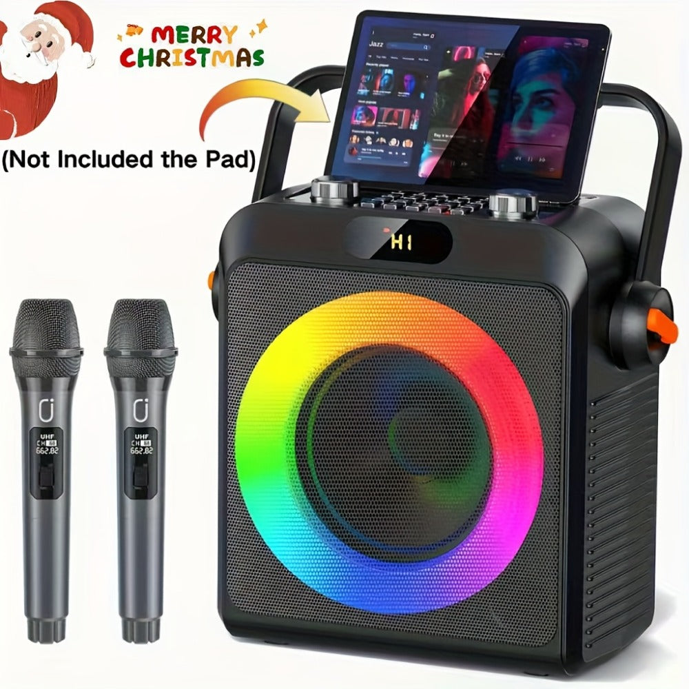 Karaoke Machine, JYX T19-T for Adults 2 Microphones & RGB Light Show, Wireless Bluetooth Speaker