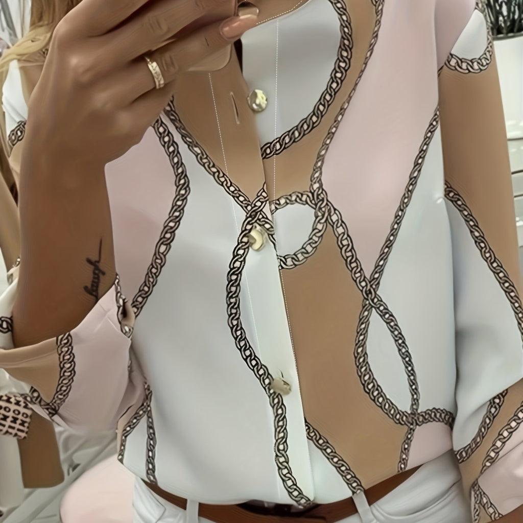 Vivien | Bluse mit Ketten-Print