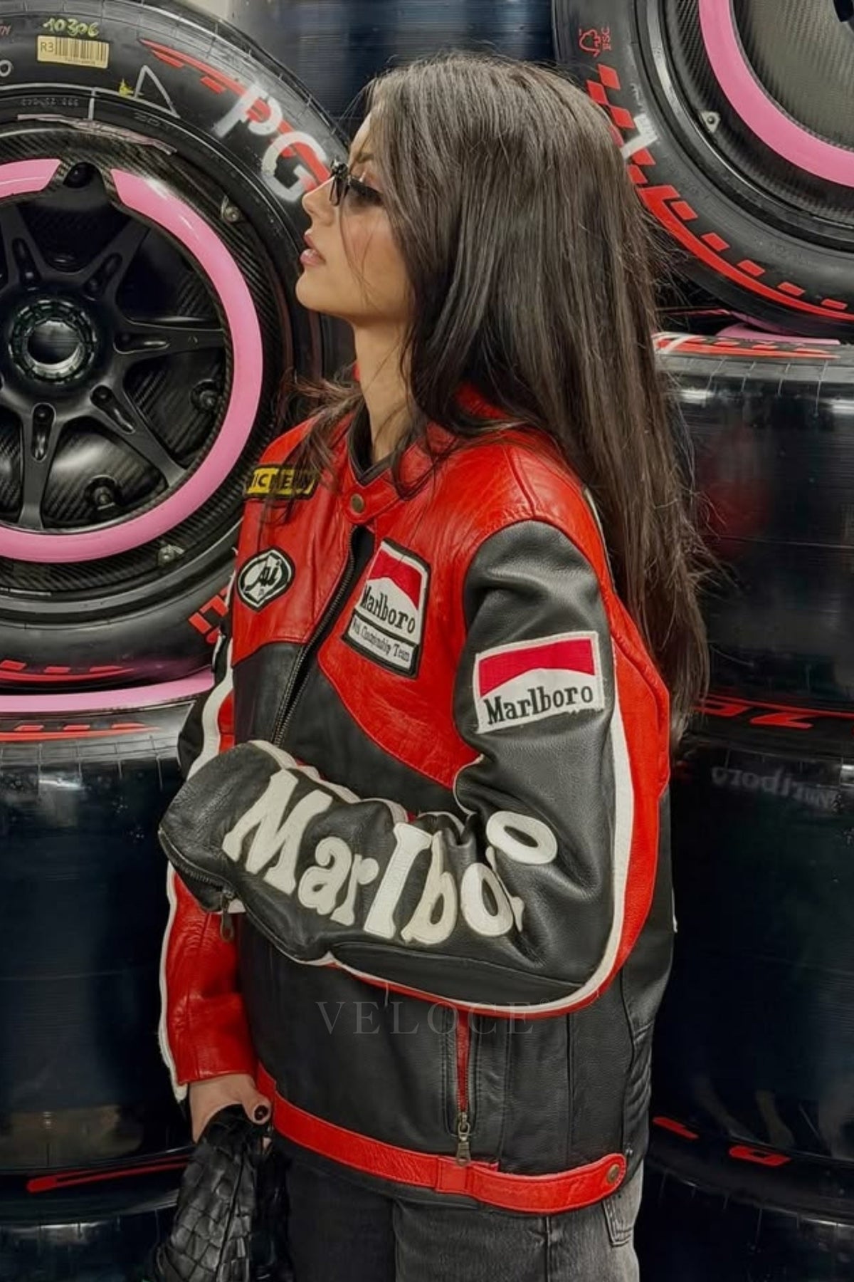 Marlboro Racing Leather Jacket - Black Edition
