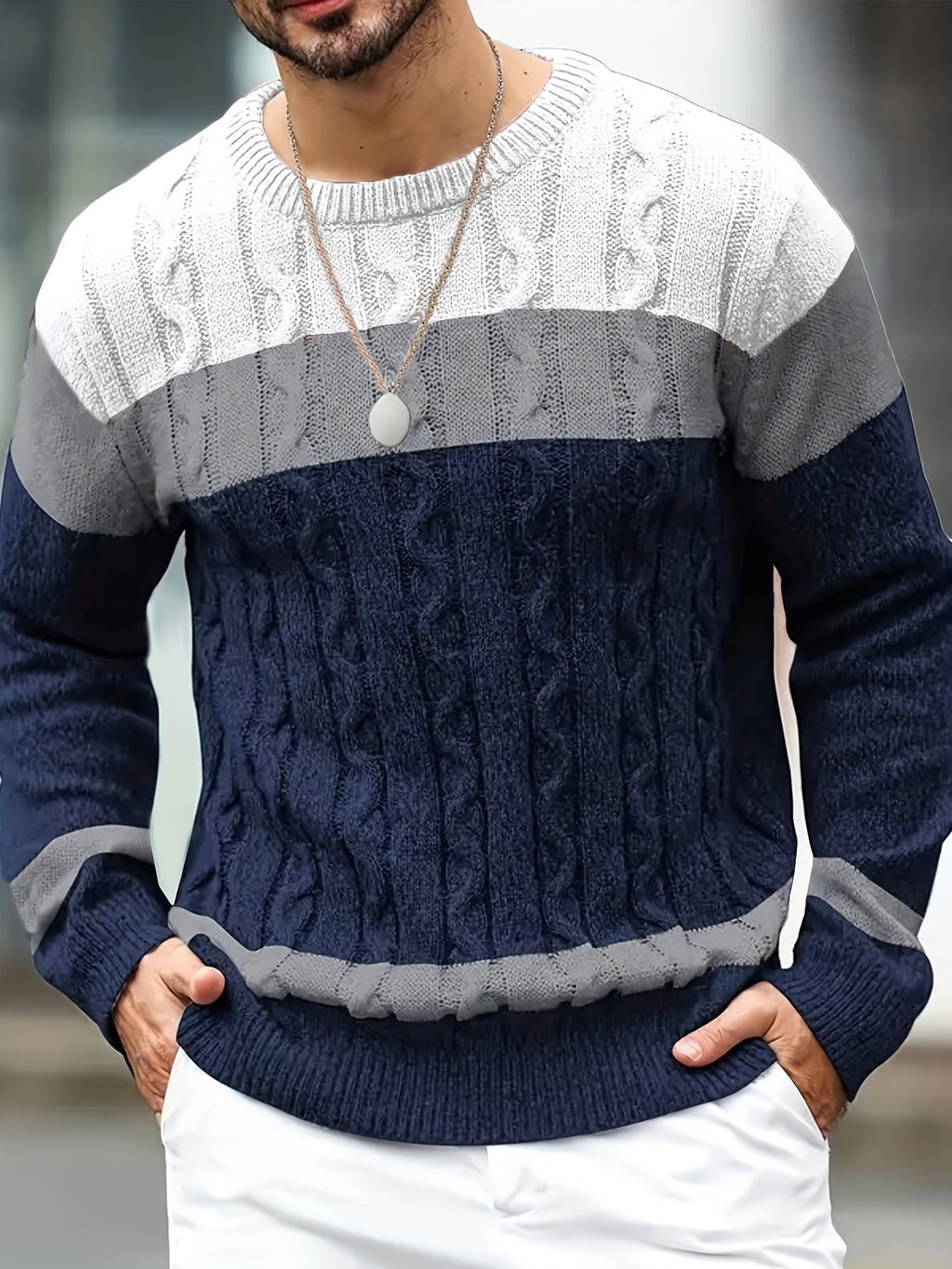 Bradley | Strukturierter Zopfmuster-Pullover