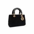 Dior Lady D-Joy Bag Small – Black Velvet Cannage Gold Hardware CD Charm