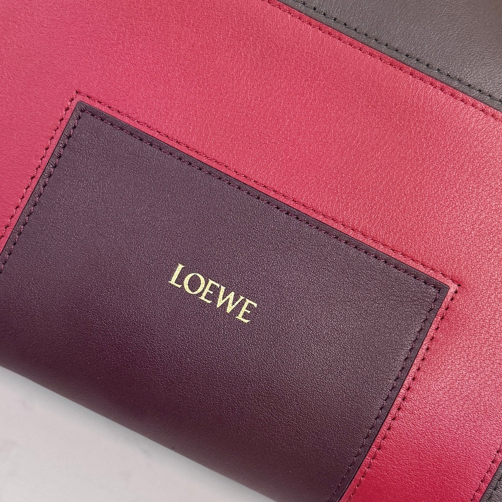 Loewe Flamenco Large Bag – Black Dark Taupe Red Colour-Block Nappa Leather