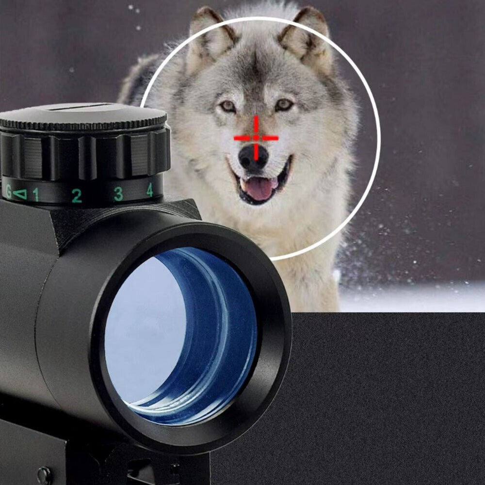Red Green Dot Sight Scope 1x40 with Picatinny Rail Mount, 2 Reticle Types, Adjustable Brightness for Rifles