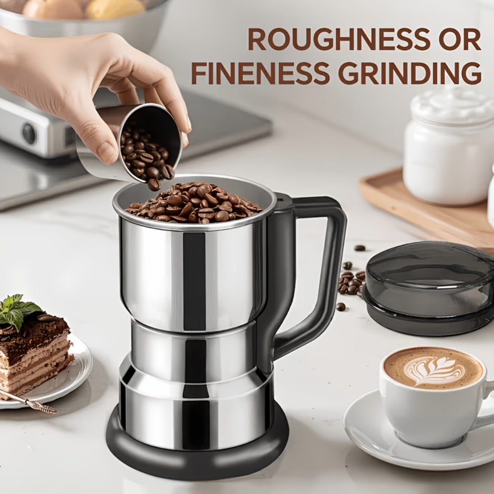 Electric Coffee Grinder 300W 4-Blade Stainless Steel Spice Nut Bean Grinder 400g 14oz Deepen for Entryways, Bedrooms and Living Spaces