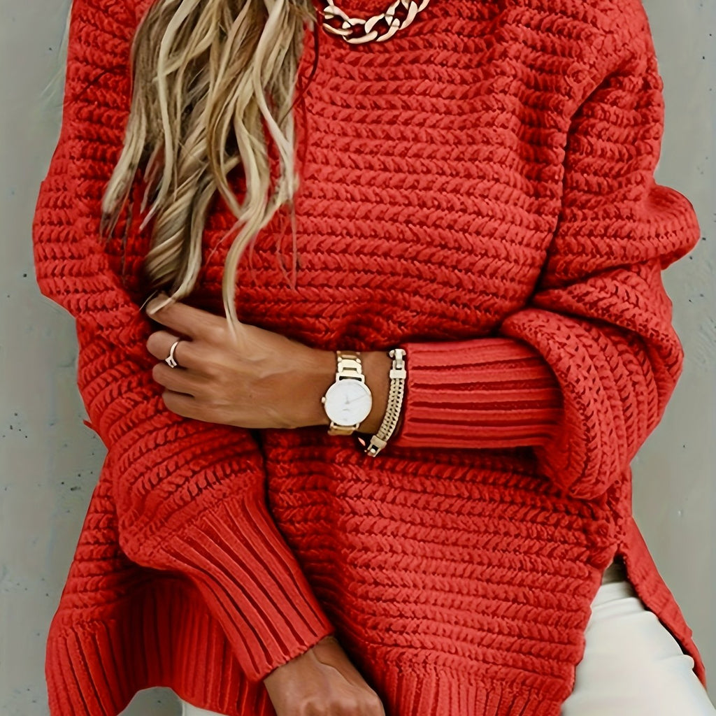 Faye | Strukturierter Pullover mit hohem Kragen