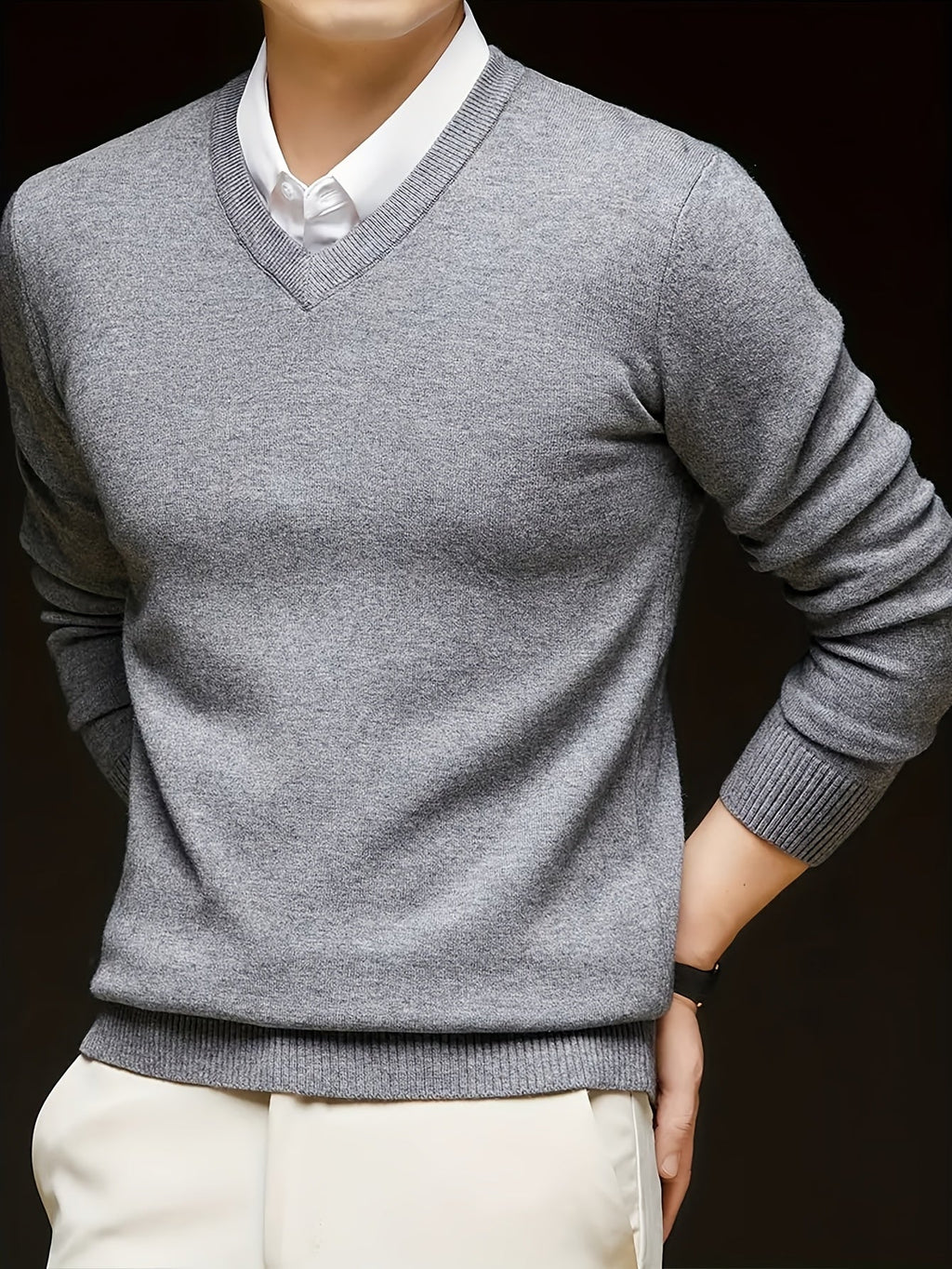 Nigel | Eleganter V-Ausschnitt-Pullover