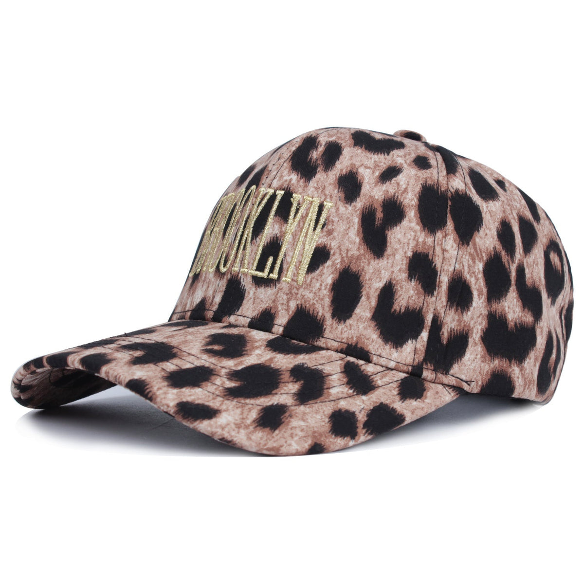 Verstellbare Baseballcap mit Animal-Print in Curry