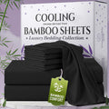 Bed Sheet Set Bamboo-Derived Fabric in 4- or 6-Piece Configuration with Extra-Deep Pocket and Fifteen Colors