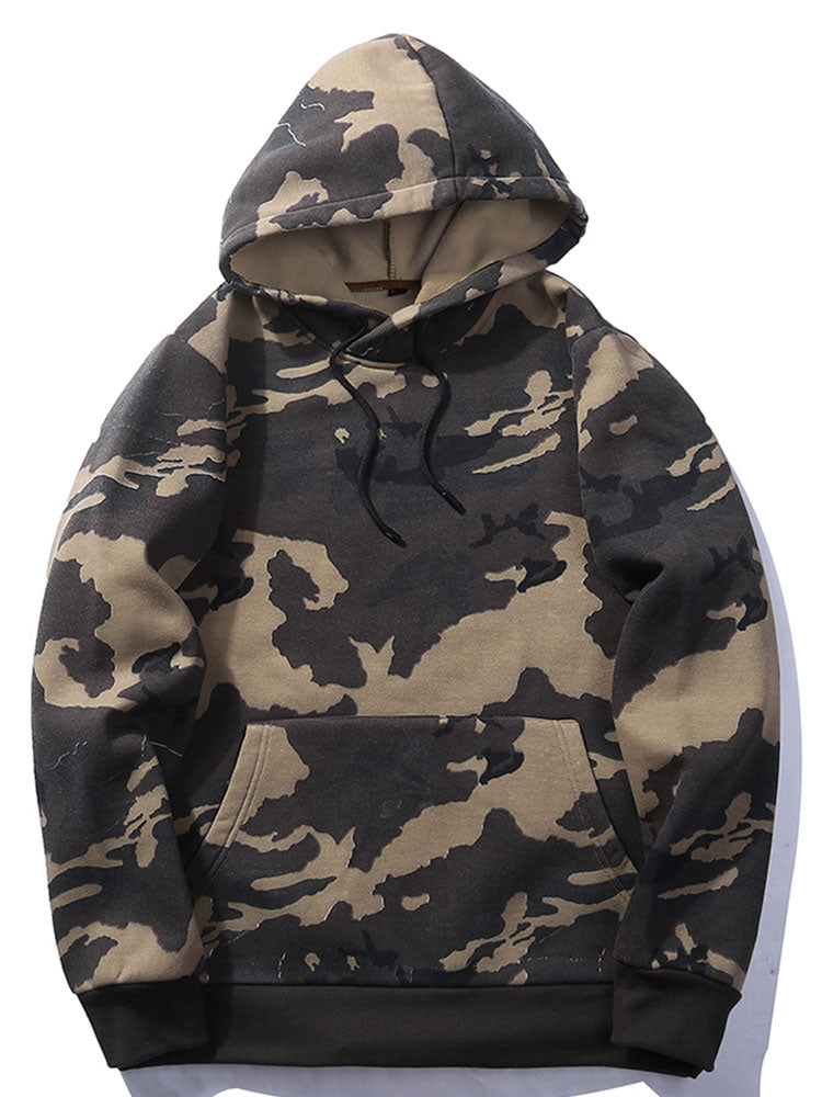 Kapuzenpullover mit Kordelzug und Camouflage-Muster