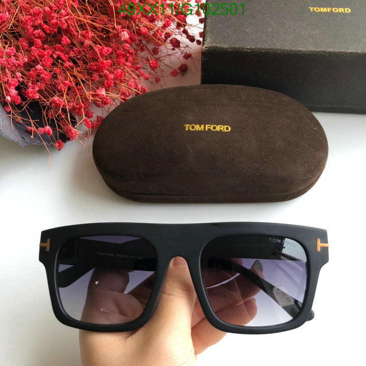 Tom Ford Flat-Top Square Sunglasses — Matte Black