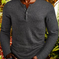 Malcolm | Geripptes Langarm-Henley-Shirt