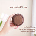 Mechanical Kitchen Timer with Loud Alarm - Black Walnut Wood Cooking Timer, 100% Battery-Free Desktop Timer for Cooking