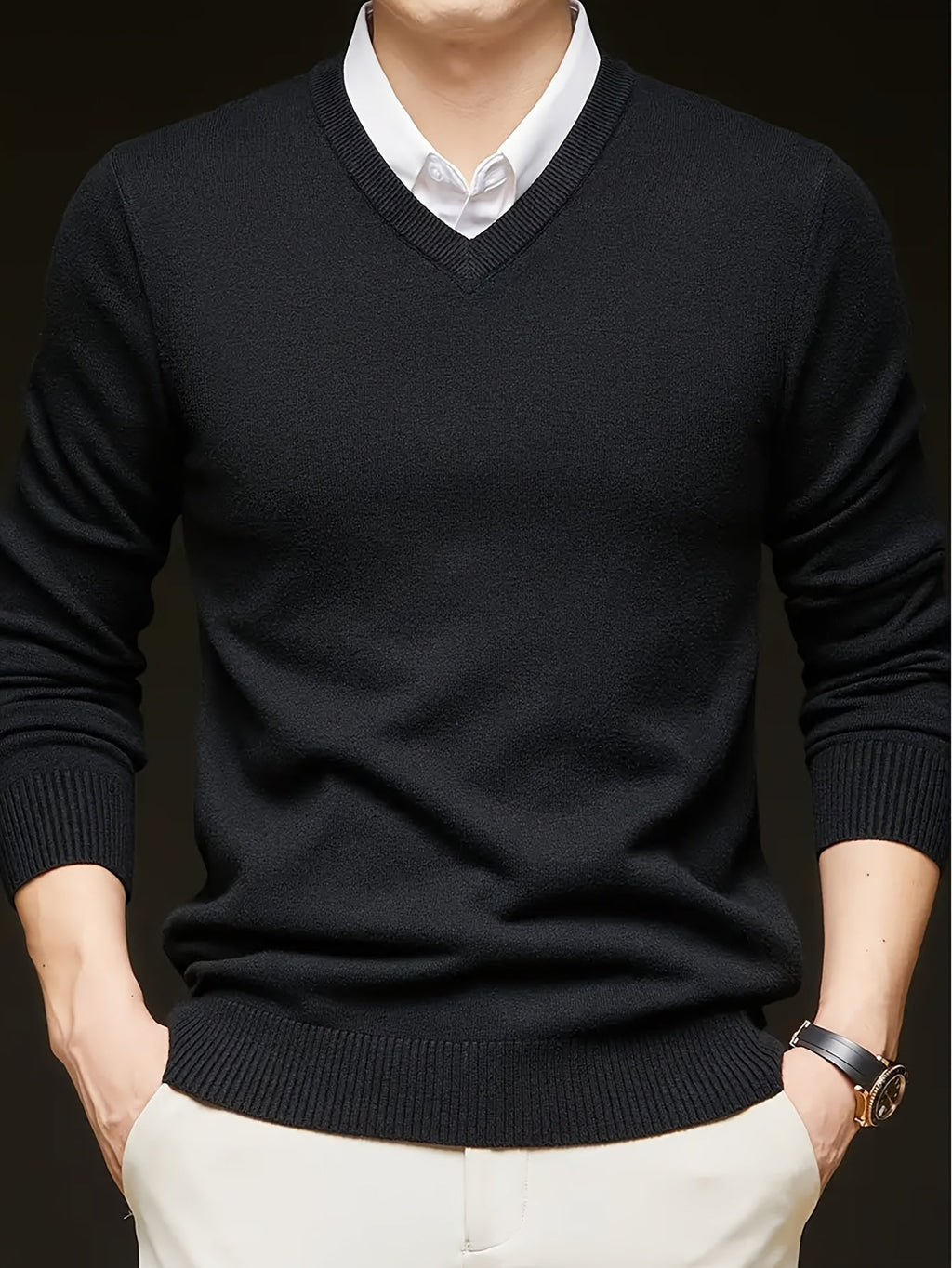 Nigel | Eleganter V-Ausschnitt-Pullover