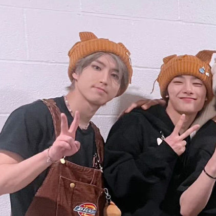 Cute Cat Ears Knitted Beanie - Brown