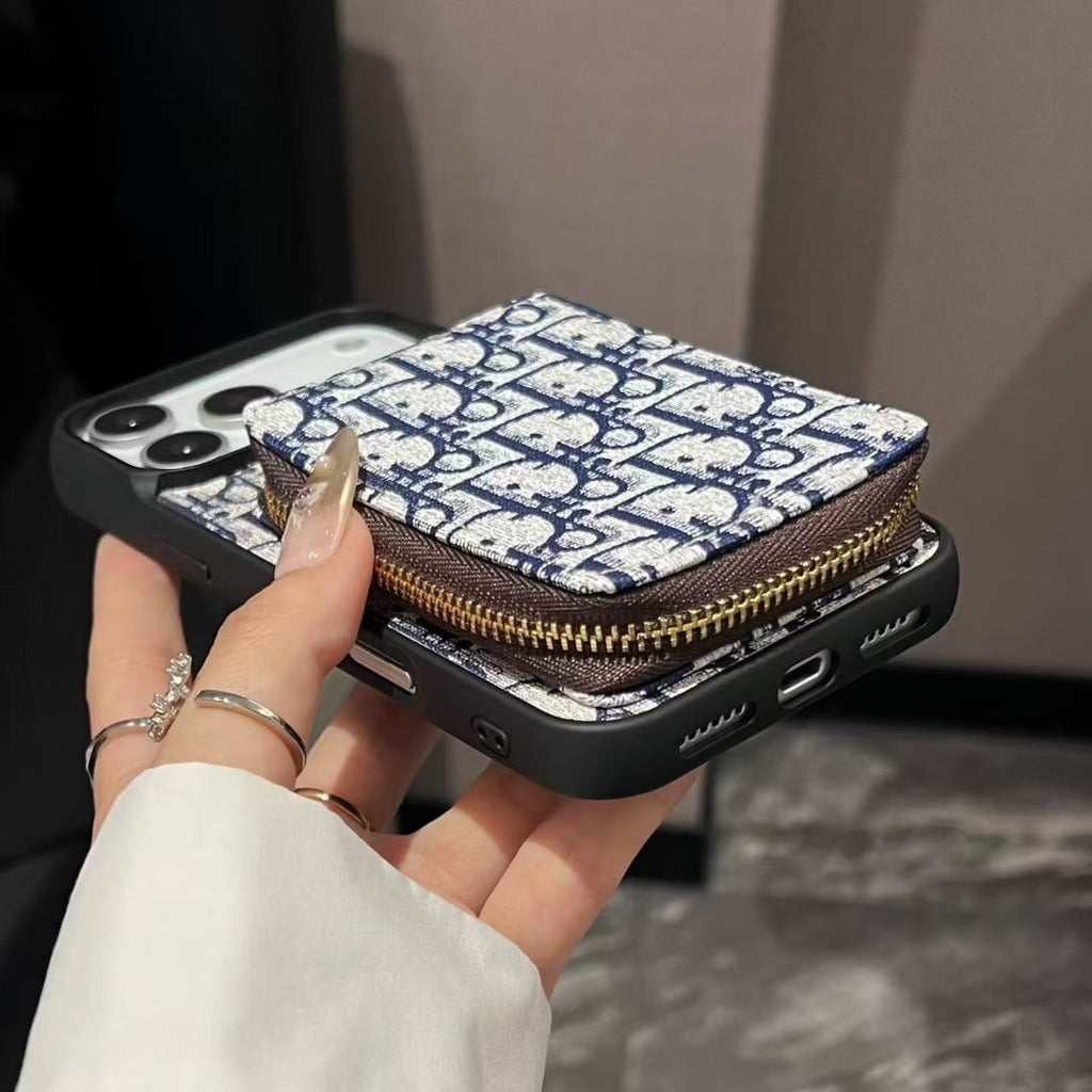 Dior Luxury iPhone Case Card Slot for iPhone 12-18 Pro & Pro Max