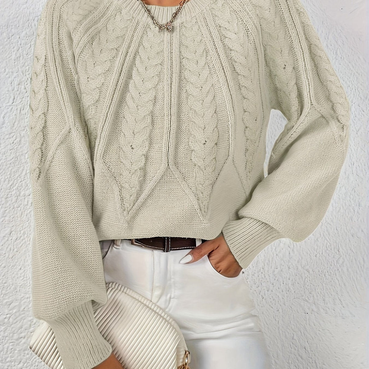 Ophelia | Entspannter Zopfmuster-Pullover