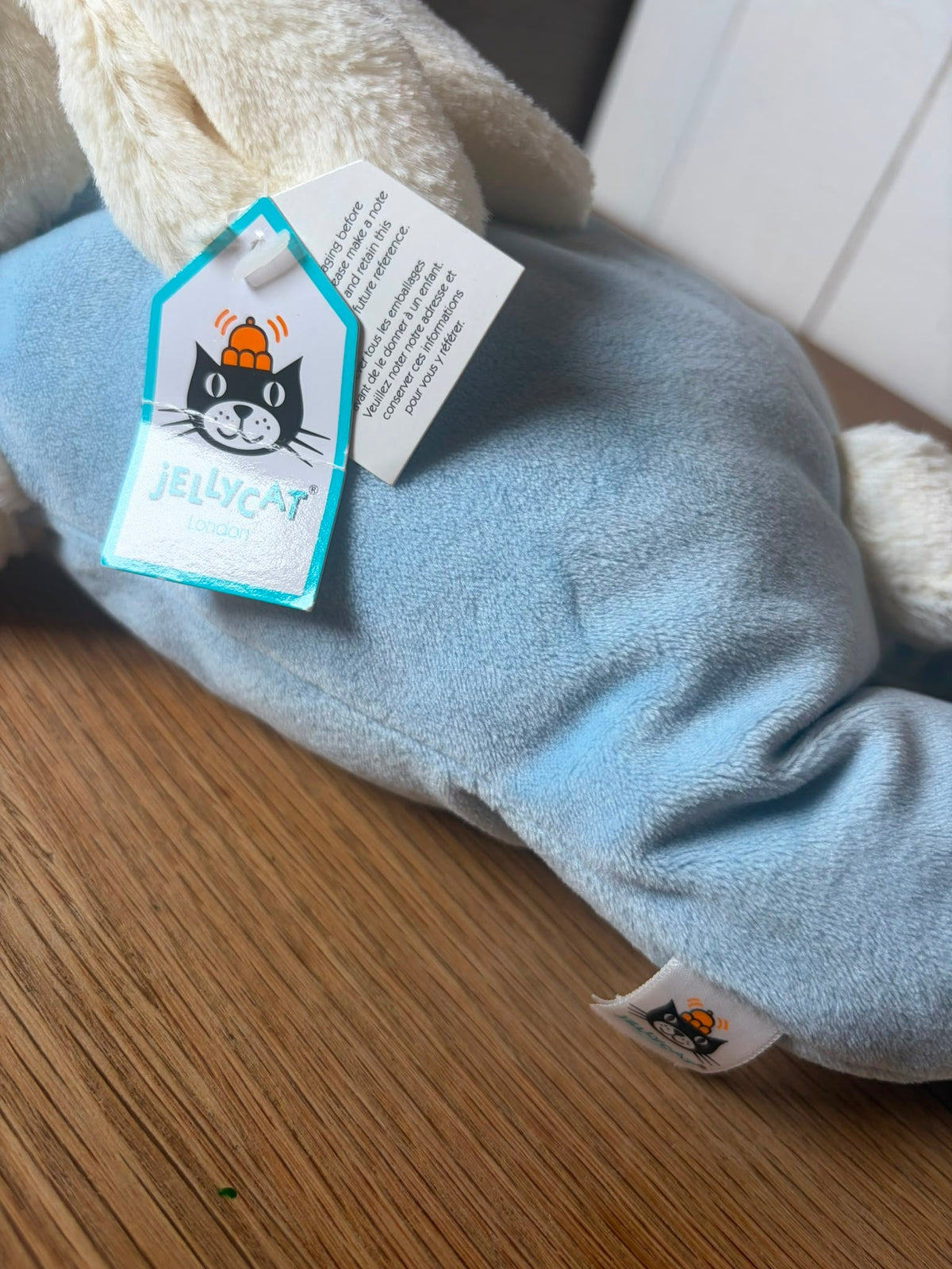 Jellycat Blue Velvet Bunny Sleeping | RARE Vintage