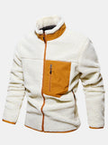 Hoooyi Zipper Through Teddy Faux Fur Jacket