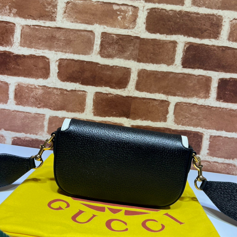 Gucci x Adidas Small Shoulder Bag – Black Leather Trefoil GUCCI Web Strap