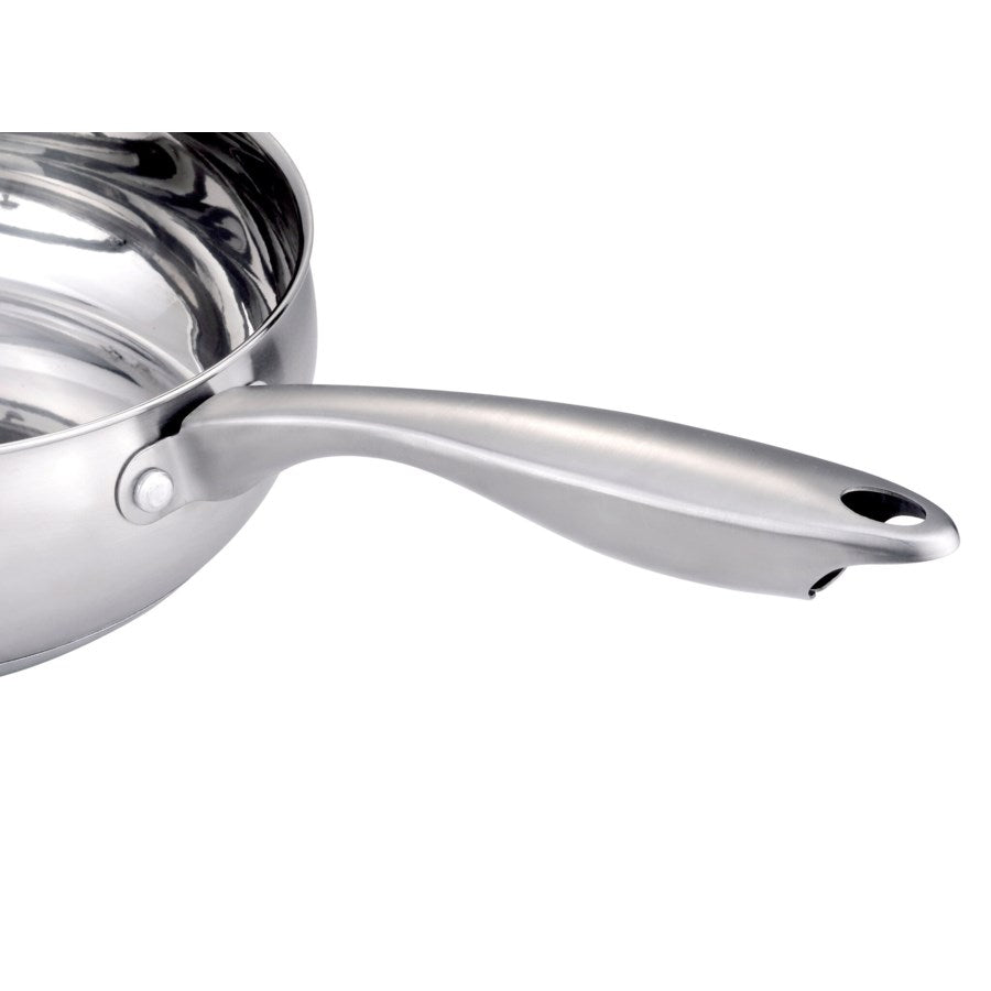 Stainless Cookware, 9.5-Inch Fry Pan with Lid, Tri-Ply Stainless Steel, Professional Grade, Silver,