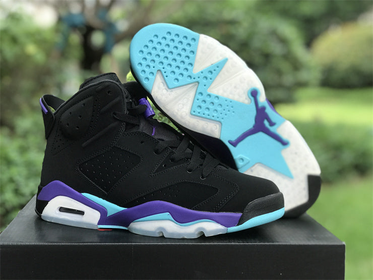 Air Jordan 6 Retro Aqua – Black / Aqua / Purple