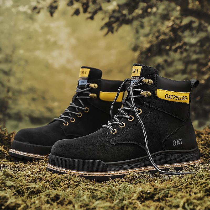 High-Top Retro Martin Boots for Men – Autumn Winter Workwear Style