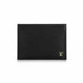 Louis Vuitton Slim Bifold Wallet — Black Leather & Gold LV