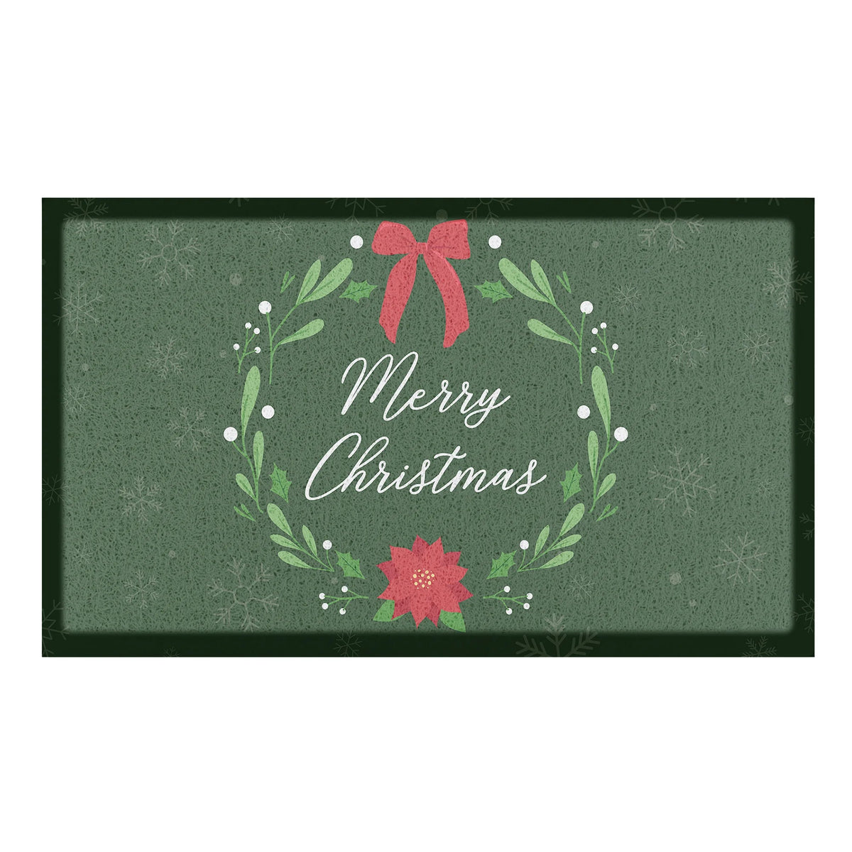 Merry Christmas Wreath Indoor Outdoor - All-Weather Doormat