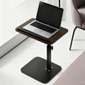Floor Laptop Tray Table with 360-Degree Swivel Top, Adjustable Support Rod and Walnut or Black Options