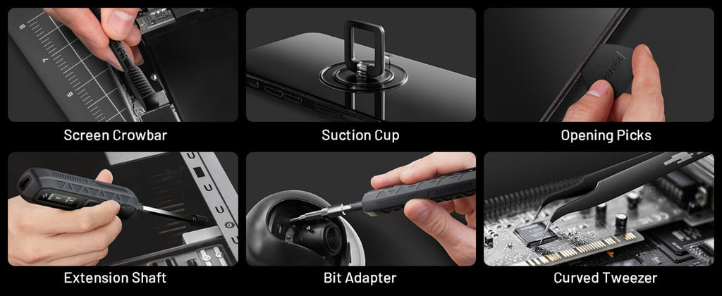 Electric Screwdriver Set, 180-in-One Repair Toolkit with 160 Magnetic Bits in Black or White for Device Setup