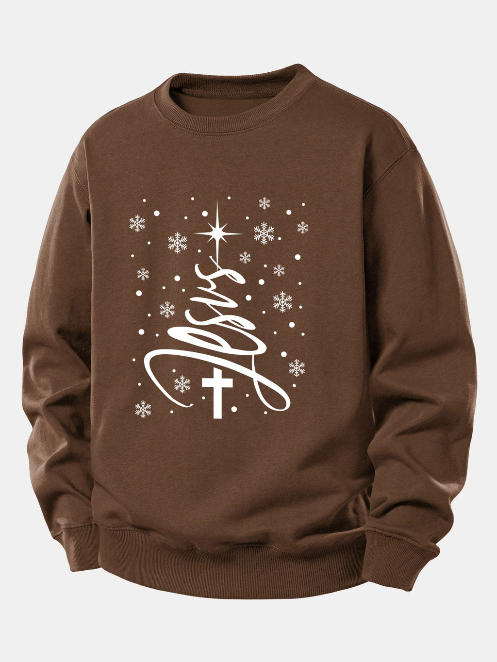 Christmas Jesus Print Relax Fit Sweatshirt